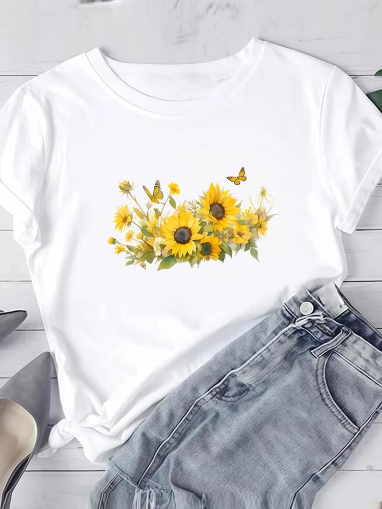 (Asian Size) trend lovely style Short Sleeve Tee Clothing T Shirt Woman Women Fashion Top Print Female Graphic T-shirts