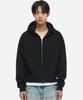 Dnsr Crop Waffle Zip-Up Hoodie Black