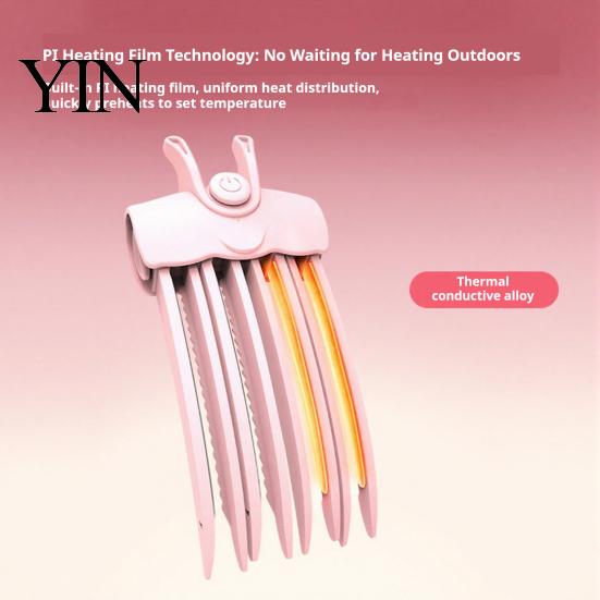 Rechargeable Hair Clip Electric Heated Volume Clip, 2 Heat Settings Volumizing Root Lift Tool Comb for Thin Hair, Fluffy Bangs, USB Cordless