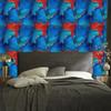 Ink Blue, Turquoise and Red Wallpaper for Living Room and Bedroom 50x1000