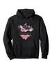 Ramona Floral Monogram Hoodie - Black Pullover Sweatshirt with Pink Floral