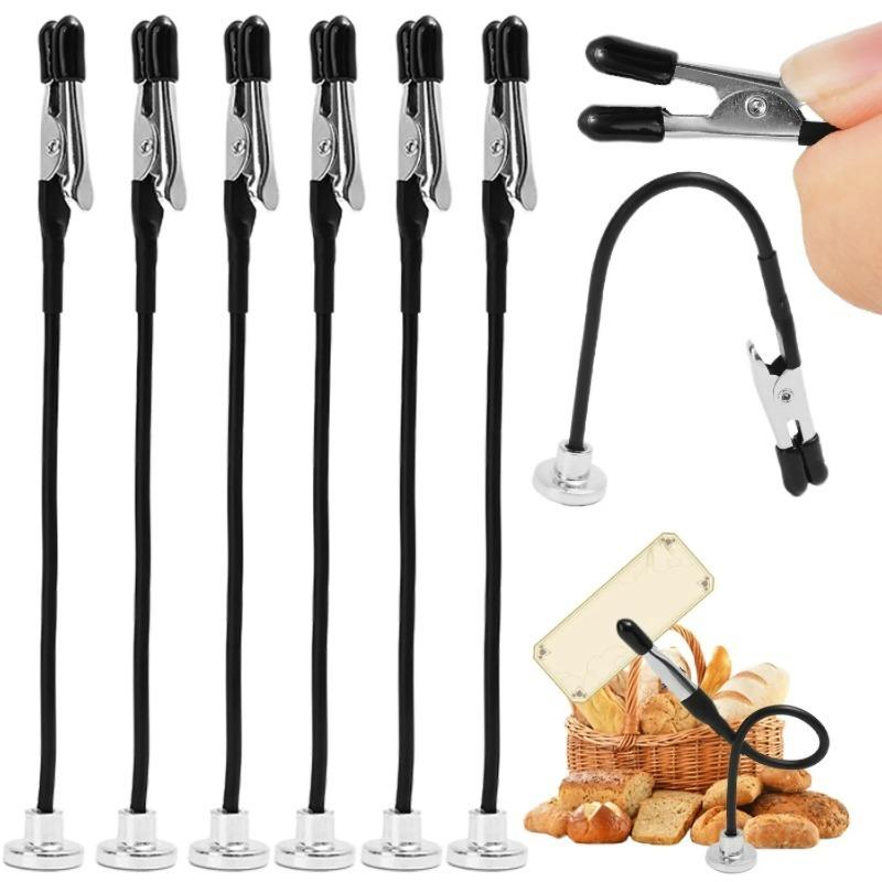 1-10PCS Magnetic Flexible Alligator Clip Electric Test Crocodile Clip for DIY Note Card Clamps Kitchen Menu Holder Photo Clips