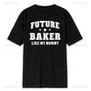 Zukünftiger Bäcker Wie Meine Mama Backen Konditor Rundhals T-Shirt Kinder Damen Weiche Modalmischung T-Shirt Familie Backen Humor Karriere Oberteile