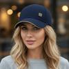Fashion Metal Badge Baseball Cap Breathable Adjustable Baseball Hat Minimalist Outdoor Sun Hat For Women Men Unisex