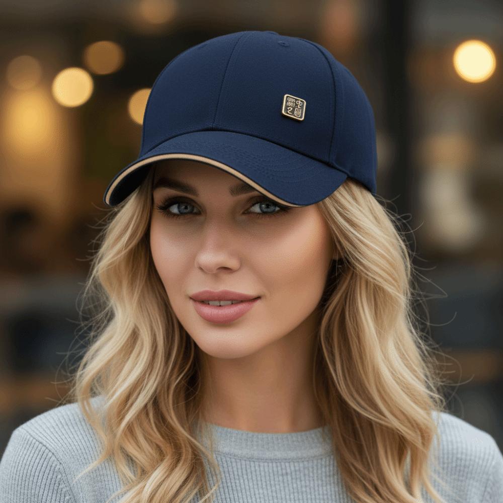 Fashion Metal Badge Baseball Cap Breathable Adjustable Baseball Hat Minimalist Outdoor Sun Hat For Women Men Unisex
