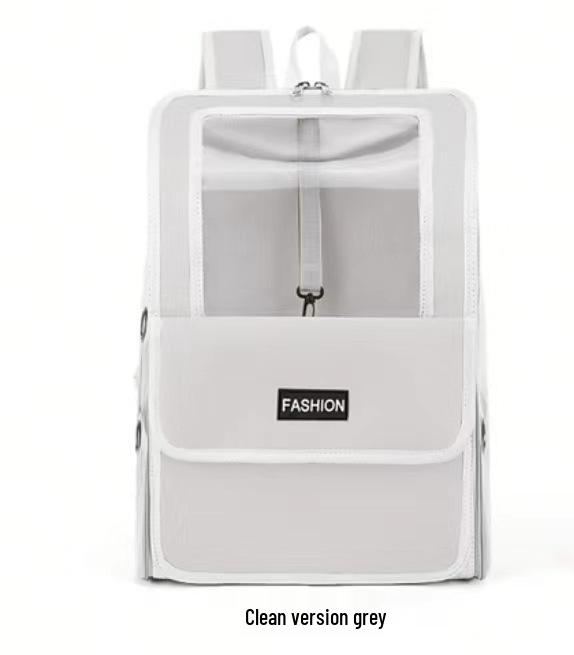 

Portable Transparent Cat & Dog Backpack - Large, Breathable, Multi-Hole Pet Carrier сірий колір/прозорий