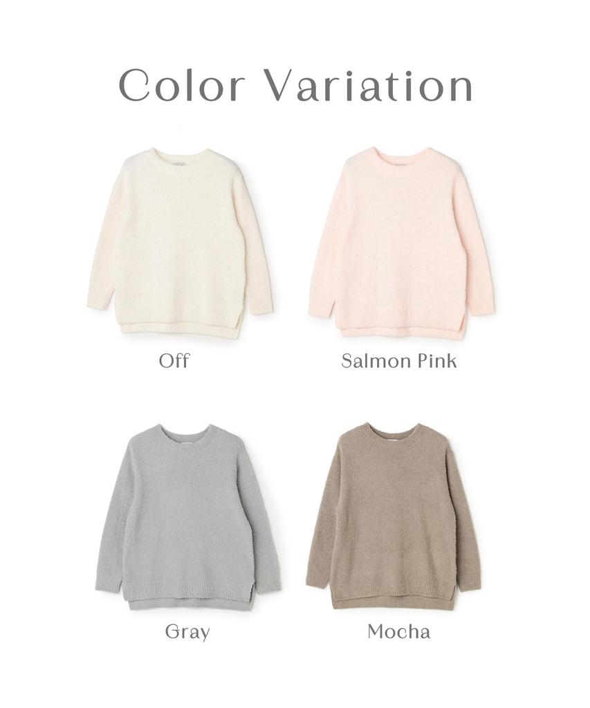 Lafuku Marshmallow Color Nep Knit Warm and Available in 4 Pants Sold Size M Women's Top, Loungewear, Sweater/Pullover, Fluffy, Colors, Separately,