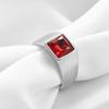 11MM Stainless Steel Square Zircon Ring Vintage Unisex Jewelry Multicolor Fashion Accessories