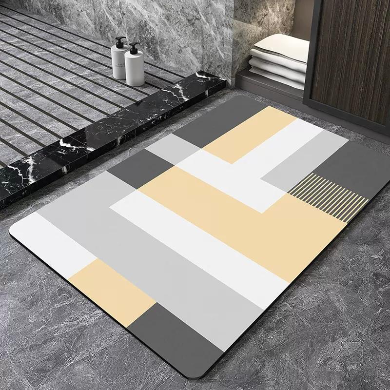 Luxury Nordic Bath Mat Super Absorbent Bathroom Mats Anti Slip Quick Dry Foot Floor Mat Shower Toilet Rug Doormat Carpet