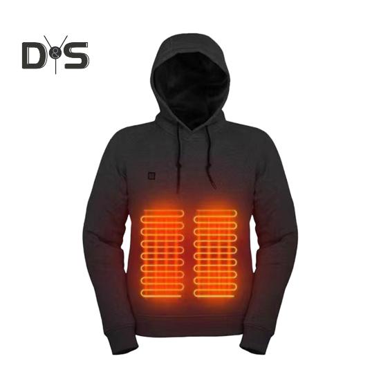 

Мужская толстовка с подогревом и 3 уровнями нагрева, USB-подогрев, большой передний карман, регулируемые настройки температуры, ребристые манжеты, длинный рукав, электрический подогрев XL чёрный