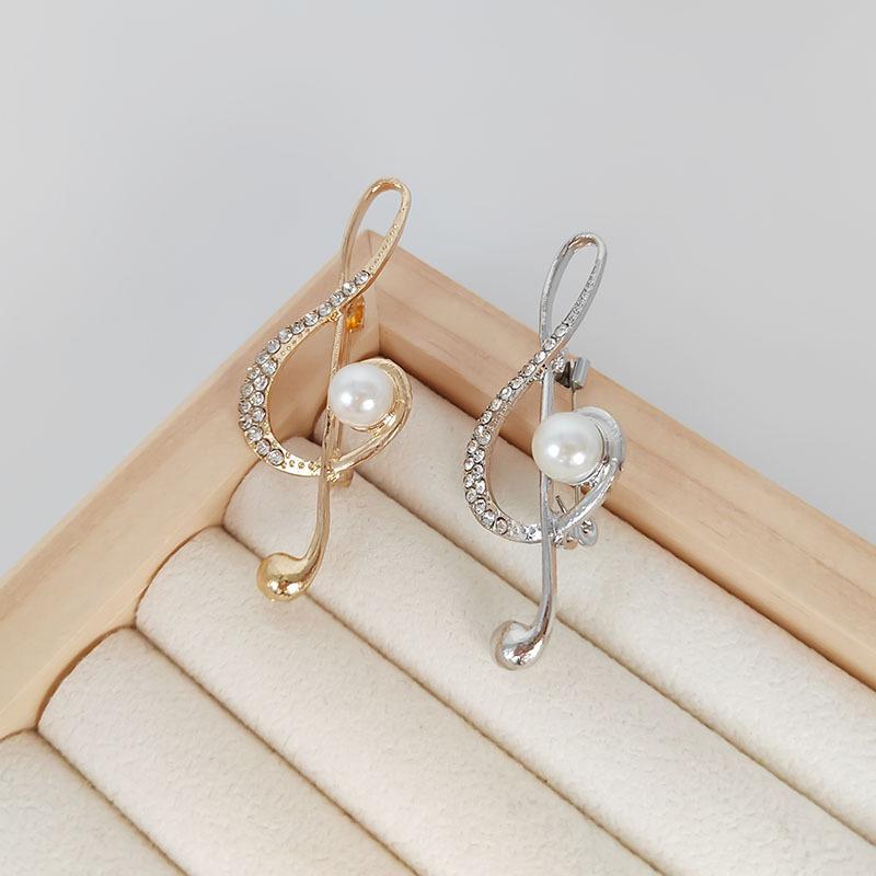 Brooch Women Elegant Music Note Charm Jewelry