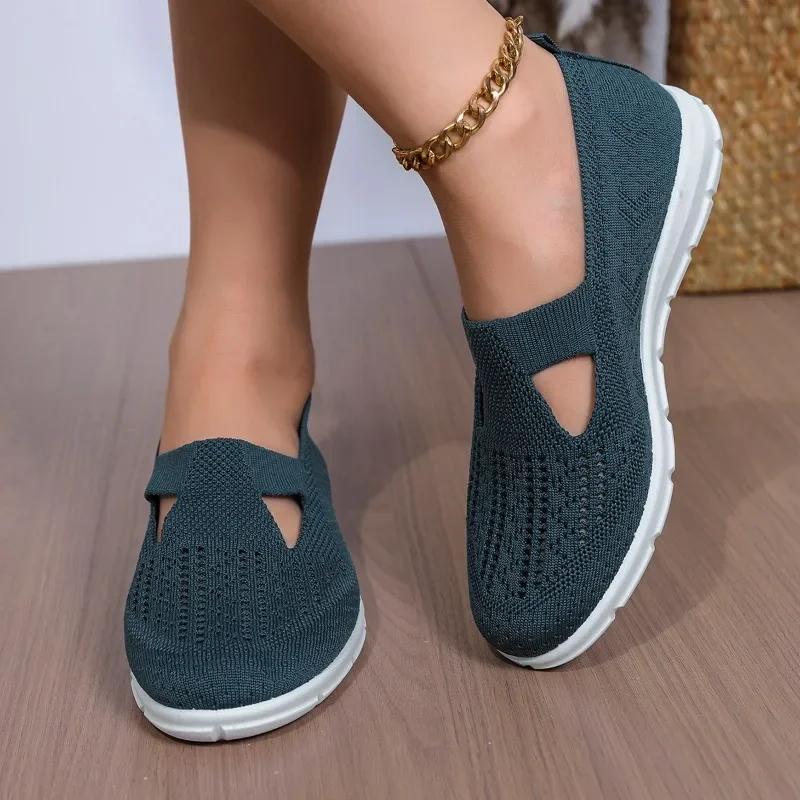 Fashion Women's Vulcanize Shoes Fashion Slip-on Mesh Light Ladies Shoes 2025 New Shallow Plus Size Comfortable Casual Shoes for Women