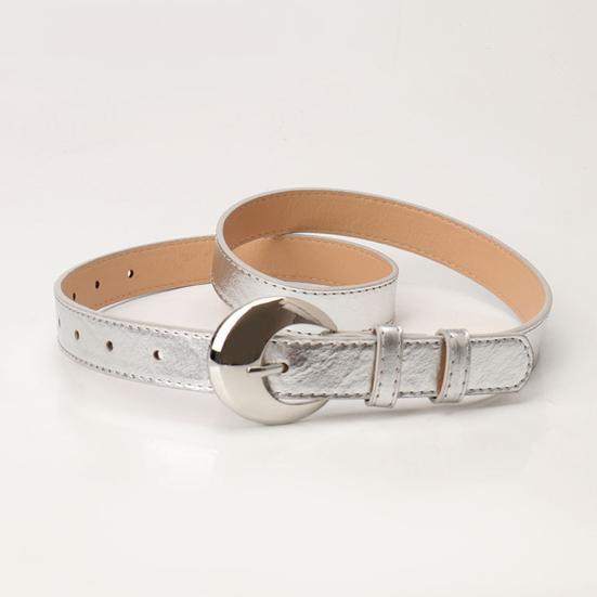 Women Belt Adjustable Length Imitation Leather Waistband with Alloy Buckle Dresses Shirts Tops Waist Belt
