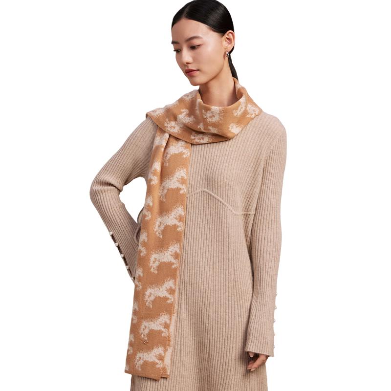 

Shanghai Story 100% Wool Double-Sided Jacquard Scarf 180*30cm