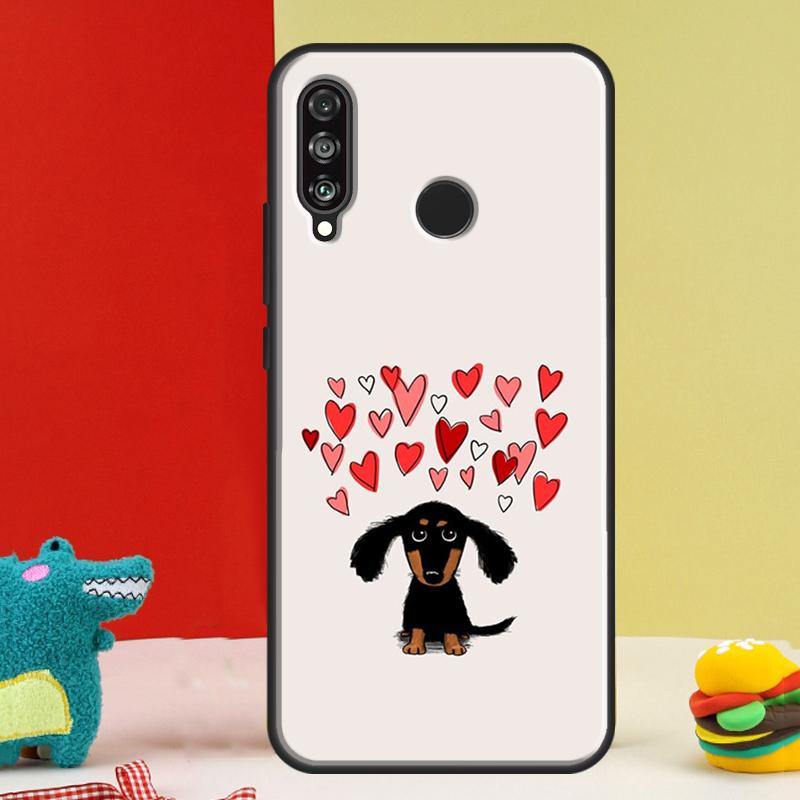 Cartoon Dachshund Dog For Huawei P30 Pro P60 P50 P20 P40 P Smart Nova 9 5T Honor Magic 5 Lite X8 X9 a 50 70 Case