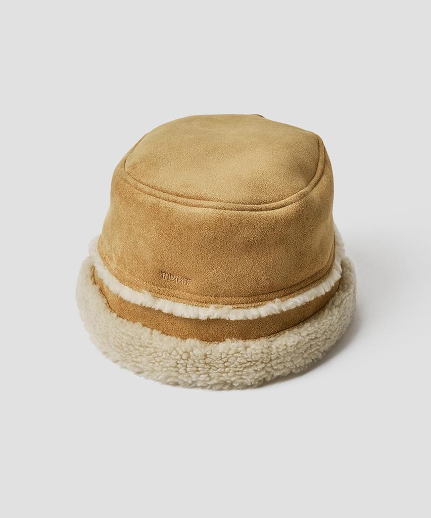TTUDEMENT Teddy Trim Mustang Hat Beige