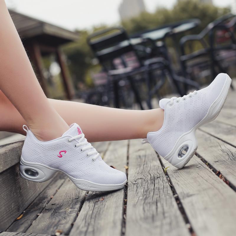 Square Dance Women's Shoes, Modern Dance Shoes, Adult Soft-Soled Mesh Breathable Shoes, Sailor Jazz Sports Mom Dance Shoes
