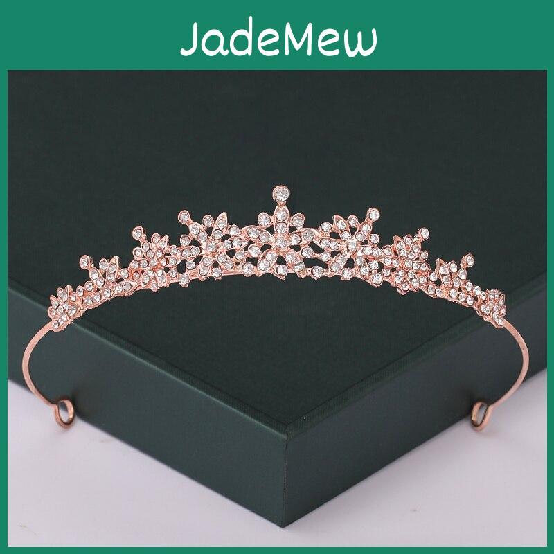 Rose Trendy Color Gold Tiaras And Crowns Pearl Crystal Princess Diadems Sale Queen Wedding Bridal Hair Accessories Headpiece