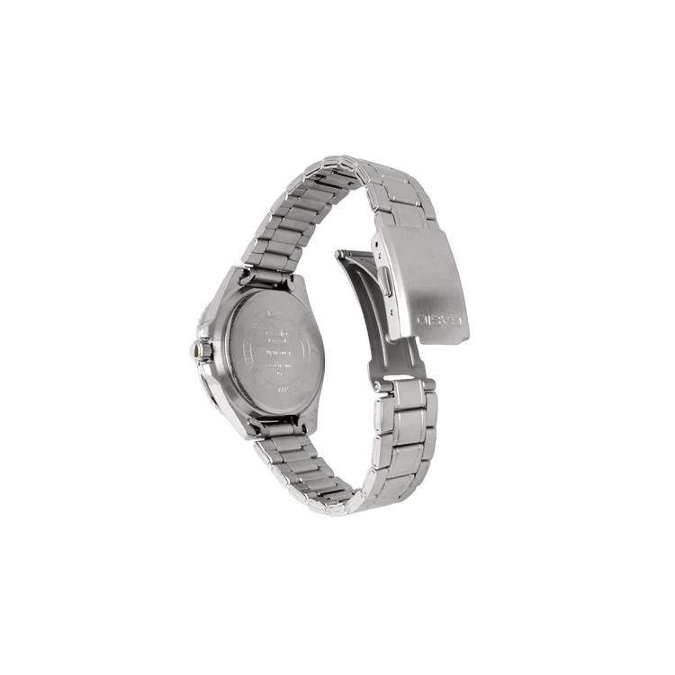 Casio MDV 10D 50m Waterproof Quartz Movement Stainless Steel Strap Watch Women's Watch Black Dial MDV-10D-1A3V