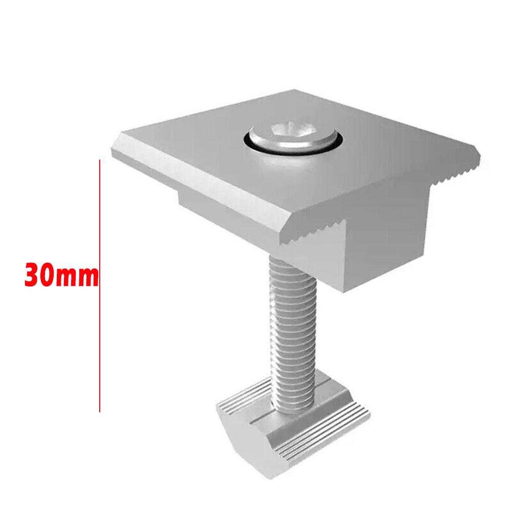 Solar Panel Module Clamp PV Aluminum Alloy Solar Middle Clamp Bracket Rail Fastening Rail Trapezoidal Roof Mount Kit