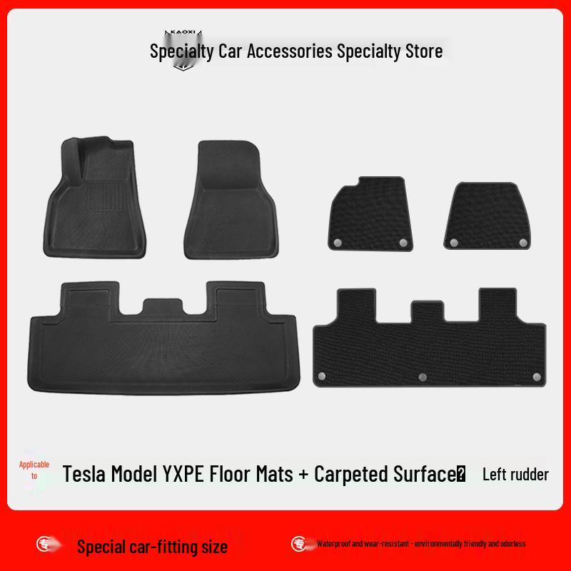 Eco-Friendly Waterproof XPE Car Floor Mats & Odorless Trunk Mat for Tesla Model 3/Y (L/R Drive)