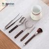 Mr. Nanshan Pure Titanium Six Gentlemen Tea Tool Set with Ebony Wood
