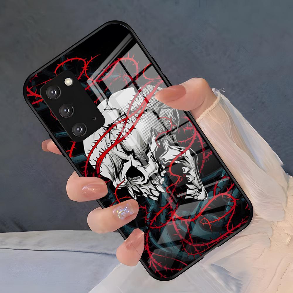 Spooky Skull Patterns Phone Case For Samsung S26 S25 Plus S20 S20 Plus S22 Ultra S23 FE S21 Plus S21 Ultra Glass Cover