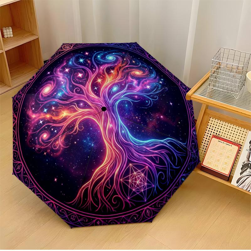 

Cosmic Tree of Life (8) Printed umbrella windproof folding umbrella portable sun and rain umbrella suitable for gifting