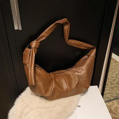 Lux Retro Soft Leather Pleated Dumpling Bag - Versatile Large Capacity Shoulder/Crossbody for Commuting