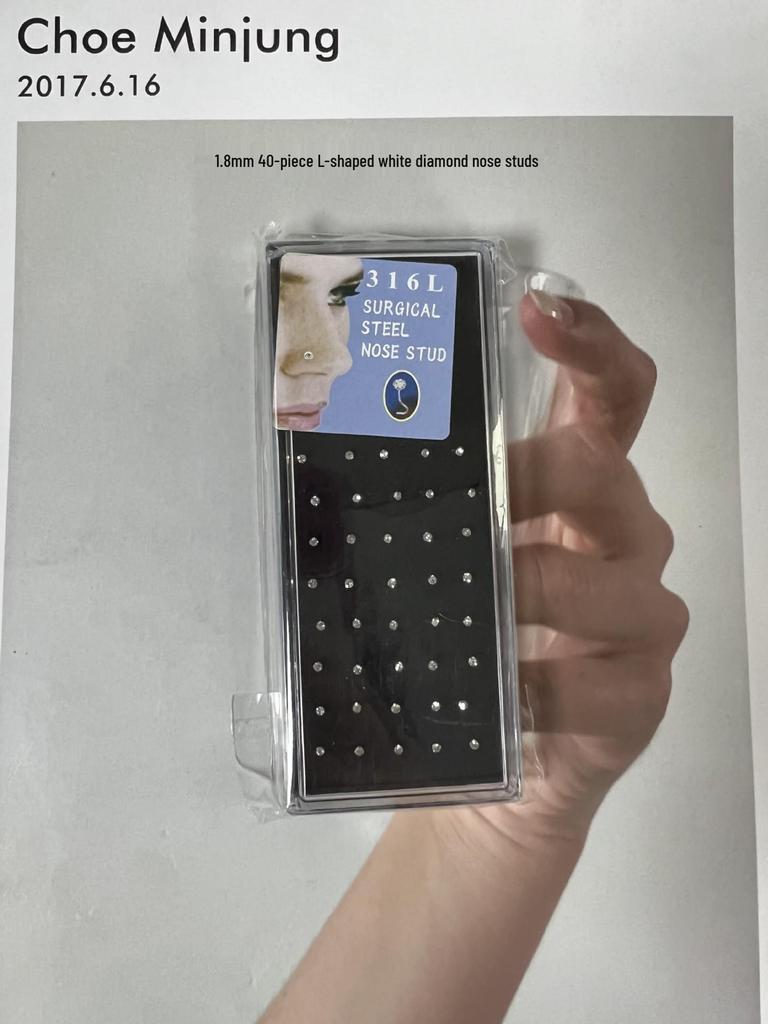 60 piezas 1.8mm Acero Inoxidable Pedrería Piercings de Nariz y Joyería para Cartílago de la Oreja