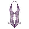 Purple Lace Temptation Bodysuit: Sexy, Stylish, Waist-Cinching Design with Removable Features.