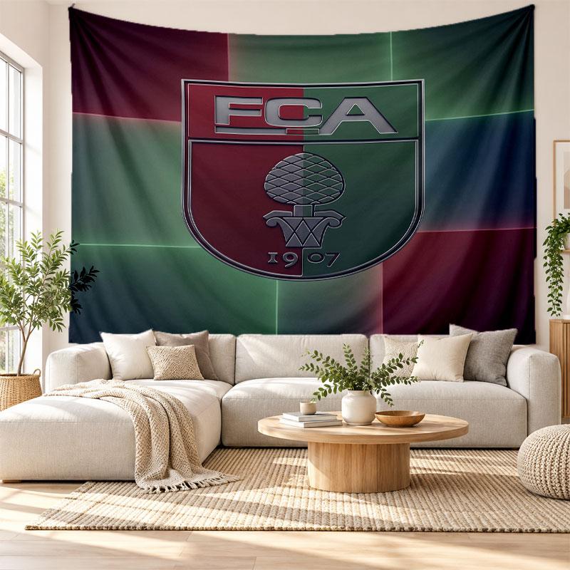 FC Augsburg FC Wall Tapestry, Soft Fabric Wall Hanging, Decorative Backdrop For Bedroom Home Wall Art