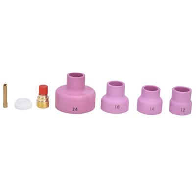Kit 7 Pezzi Lente a Gas TIG Tazza Ceramica Portaelettrodo Connettore Copertura Frontale in PTFE per WP 9 20 25