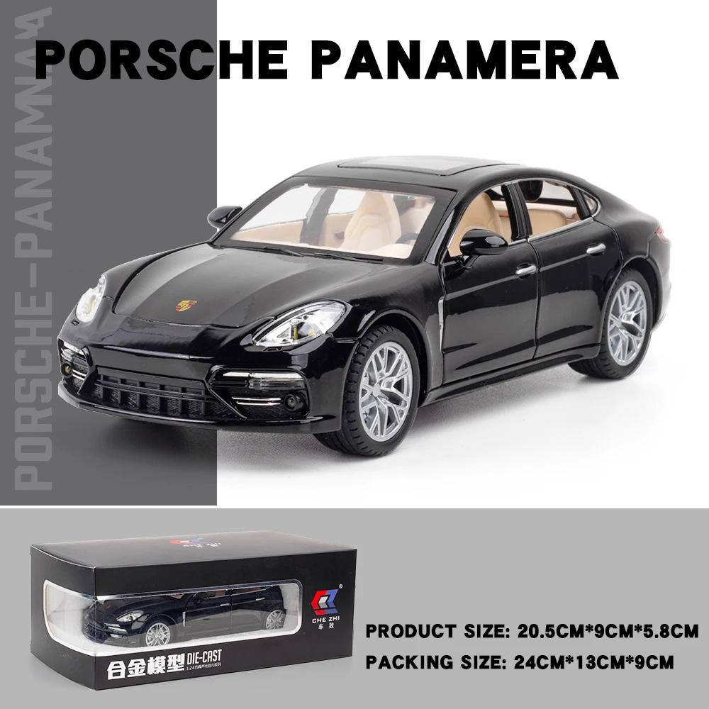 1:24 Porsche Panamera Sportovní auto Simulace Kovová slitina Tlakově litý Model auta Zvuk a světlo Zatáhni zpět Sběratelská Dětská hračka Dárky