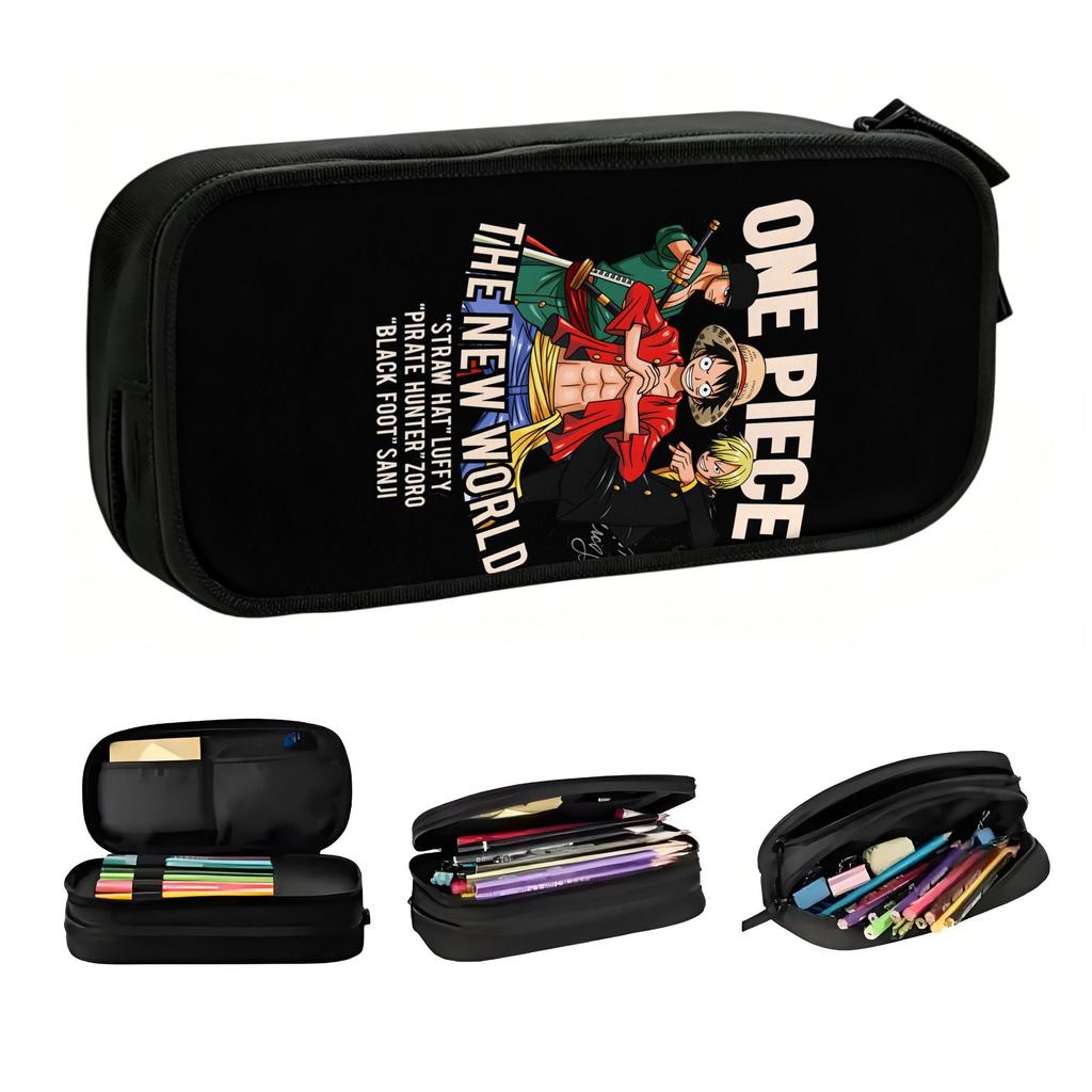 One Piece Roronoa Zoro Luffy Pencil Case for Girls Boys Big Capacity Manga Pen Bag Box Stationery
