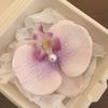 Pince à Cheveux Fille Ornement Perle Imitation Style Chinois Forme Phalaenopsis Pince à Cheveux Prise Stable Pas de Dommage Pince à Cheveux Latérale