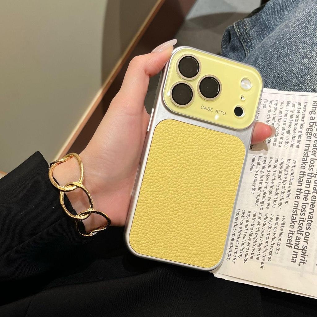 Compatible iPhone Case Set: 17 Lychee Texture Cover, Apple 16ProMax Lens Film, 15 Dustproof Protector