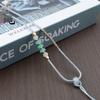 Handwoven Adjustable Jade Pendant Lanyard Necklace - Thin Gold Rope Style