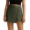 Women's Fashion Solid Color Irregular Skirt Pants High Waisted Zipper Button Shorts
