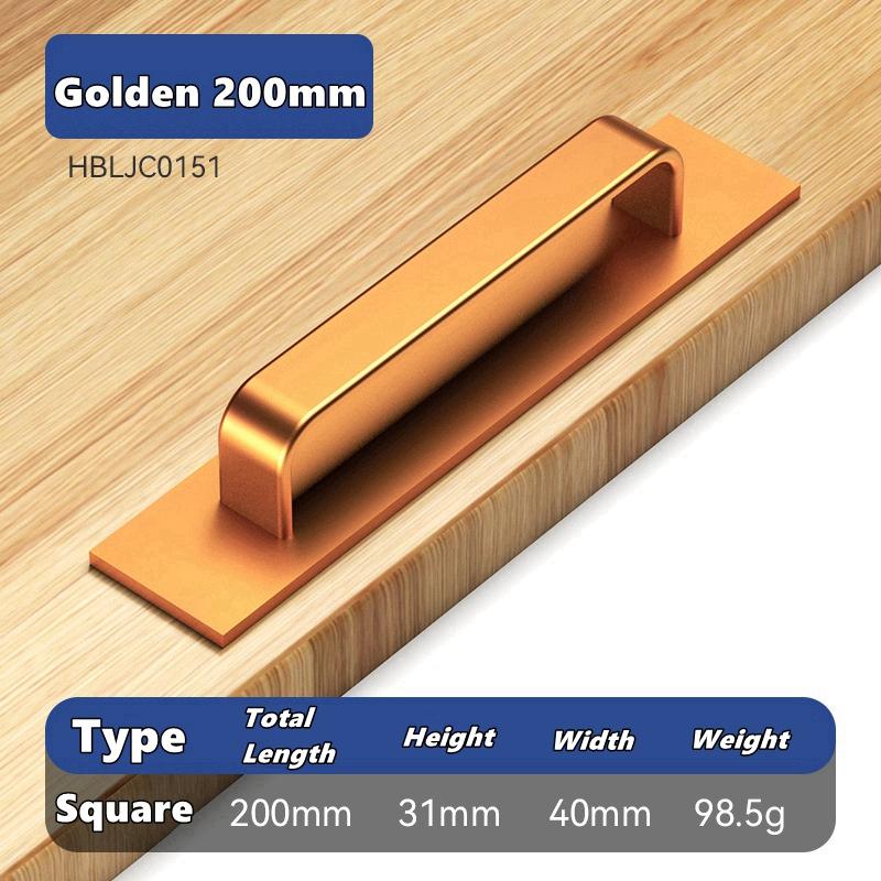Self-Stick Adhesive Aluminum Alloy Door Handle Push-pull No-Drilling Easy Installation for Cabinet Door Window Drawer