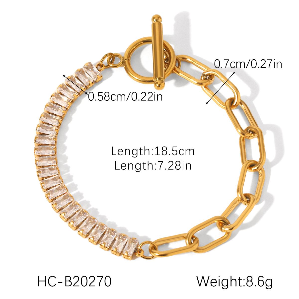 Elegant Cross Chain Zircon Bracelet Stylish Versatile Titanium Steel Jewelry Accessory