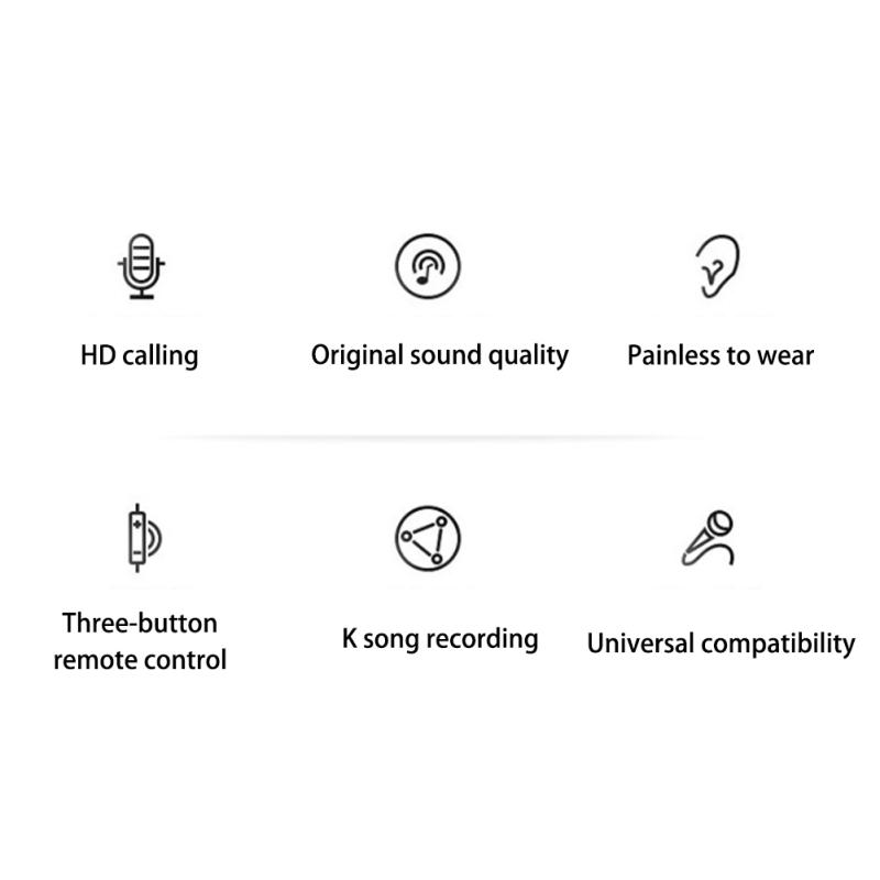 Semi-in-ear Kablet Headset Type-c Interface Kobberring Højttaler Med Mikrofon Kompatibel Til Huawei