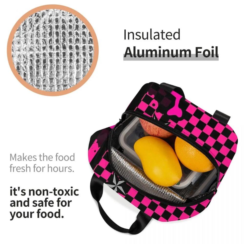 Punky Pink Emo Insulated Lunch Bag for Kids School Cooler Thermal Food Box Tote Portable Lunch Boxes Container