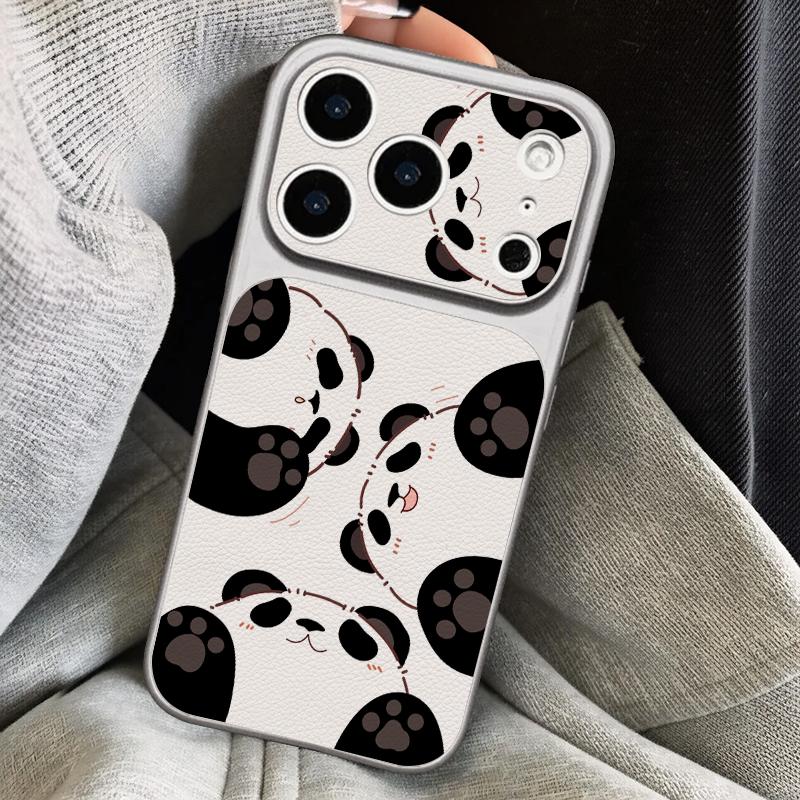 Süßes Cartoon-Panda-Leder-Lanyard-Hülle Für iPhone 18 Pro Max Hybrid-TPU+PU Anti-Rutsch-Weiche Abdeckung Für iPhone 17 16 15 14 13 Pro Max