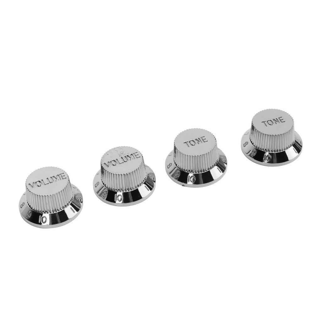 4PCS Silver/Gold Guitar Potentiometer Knob Set Polymer Electric Guitar Accessories Electric Guitar