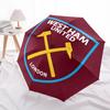 West Ham United, Football Club Automatic Opening and Closing, 8 Rib Structure Portable Umbrella, Suitable for Men and Women In All Seasons