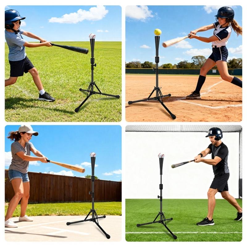 Baseball Schlag-Tees Dreibeine Verstellbare Dreibeinstative Ständer-Tees für Schlagtraining Übung Tragbare Faltbare für Erwachsene