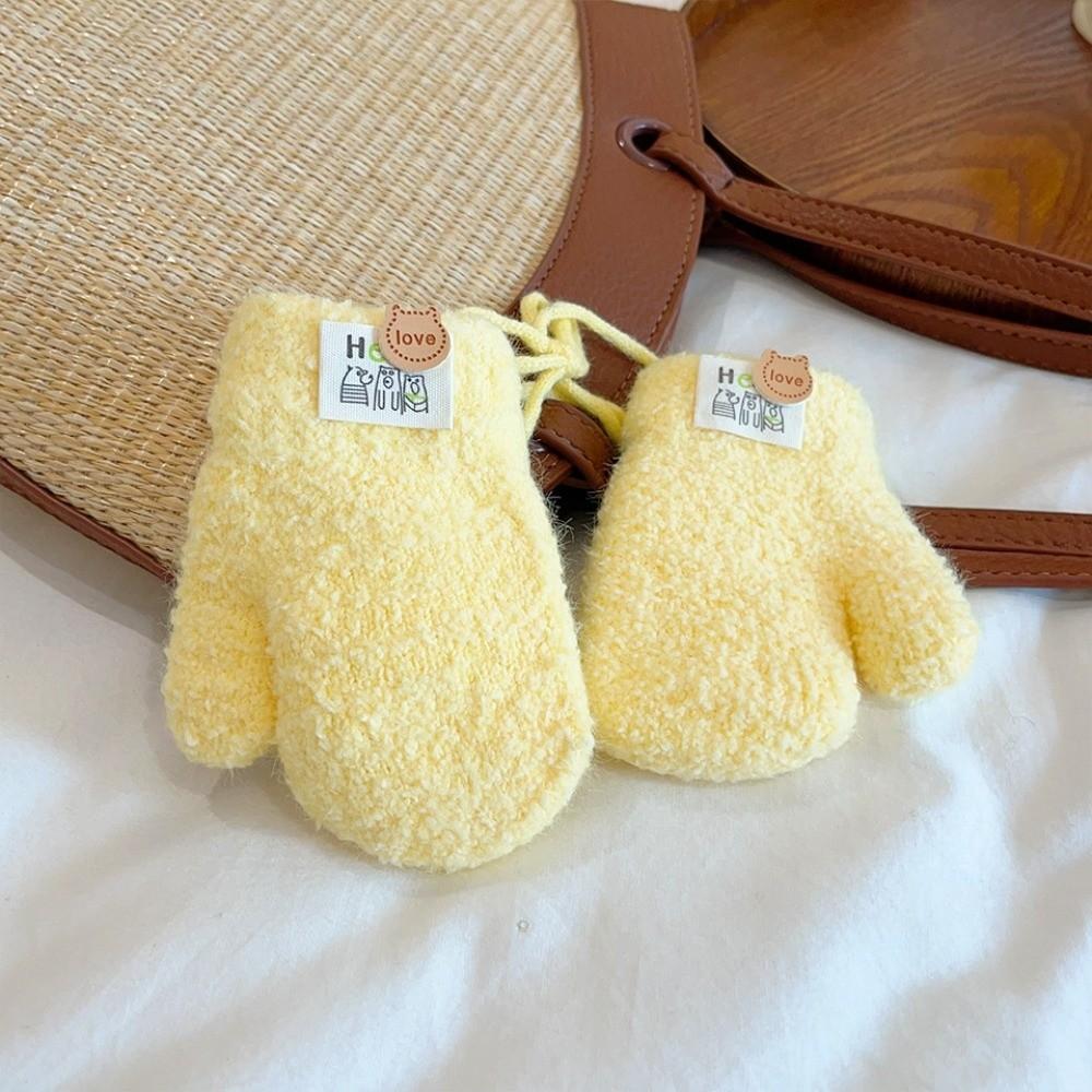 0-3Y Baby Baby Plush Gloves Thick Plush Full Finger Gloves New Warm Snow Gloves  Autumn Winter
