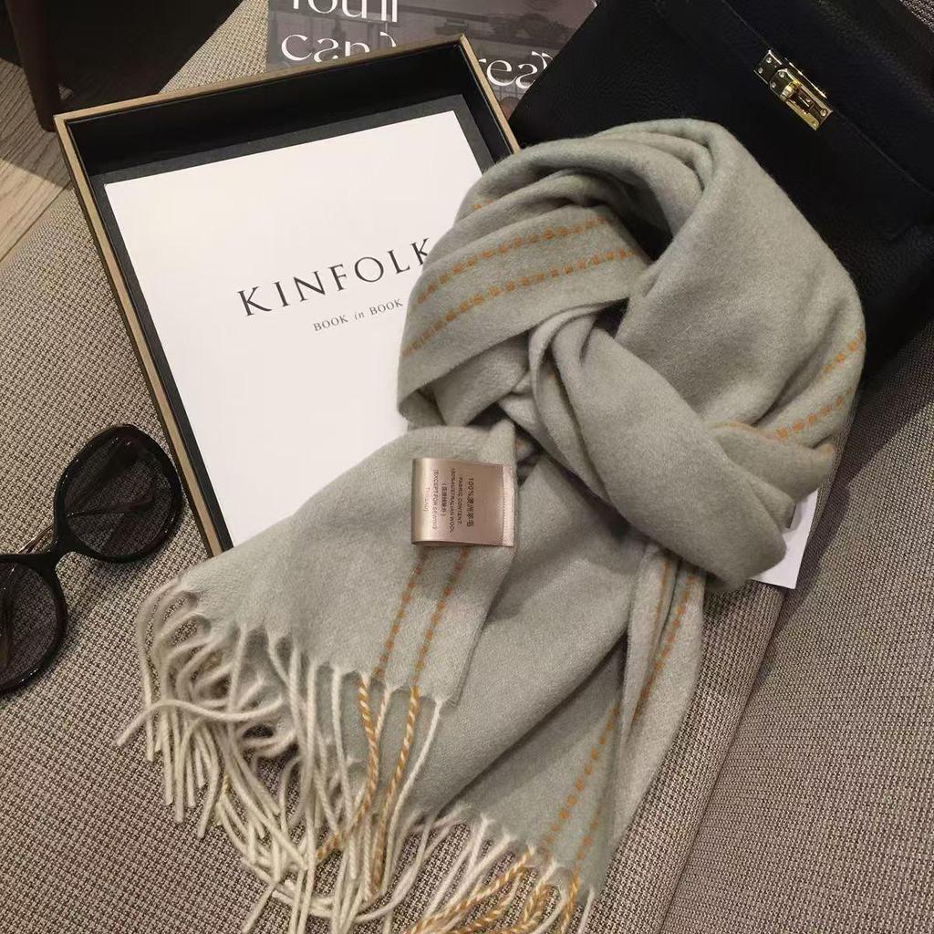 2024 Unisex Retro Wool Double-Sided Snood Scarf – Solid Color and Winter Warm