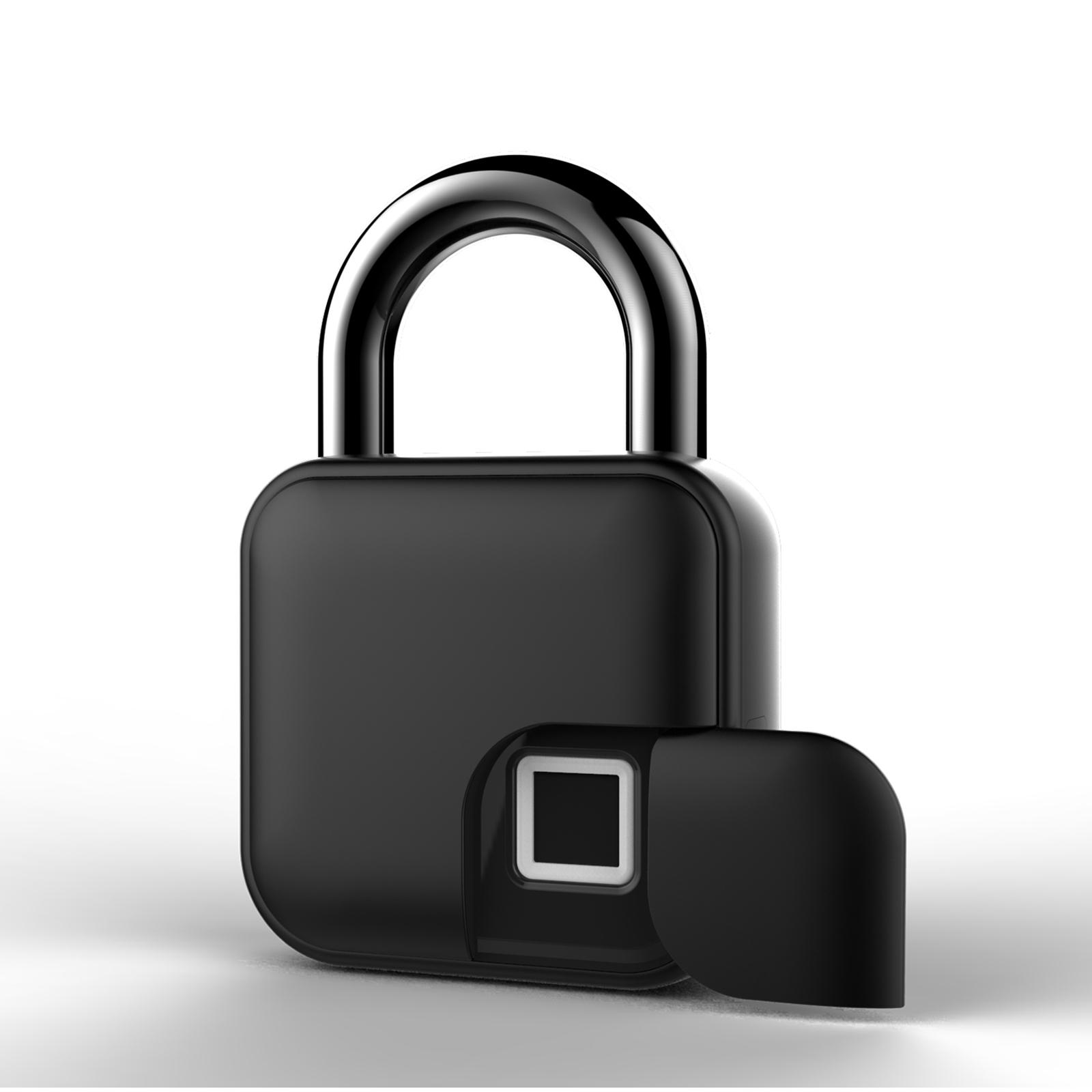 

L3 Smart Fingerprint Lock Waterproof Anti theft Security Padlock For Warehouse Door Dormitory Locker Bicycle black